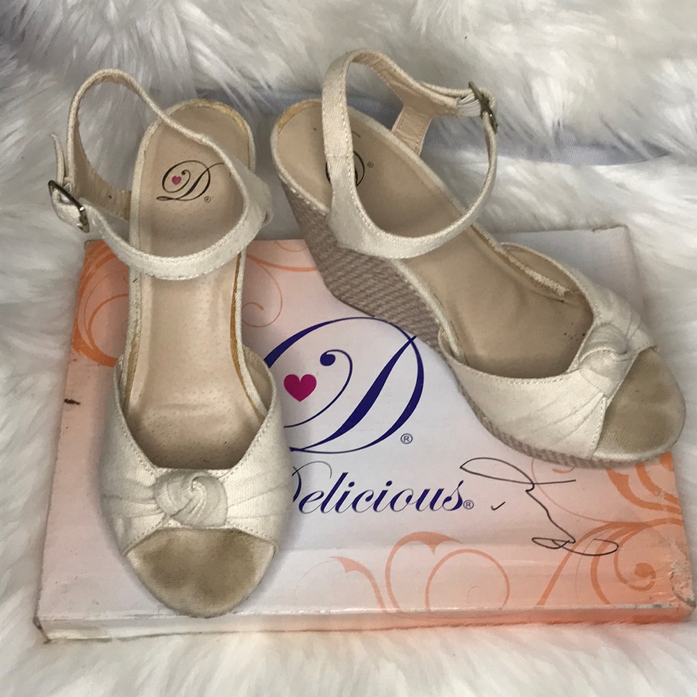 Beige wedges